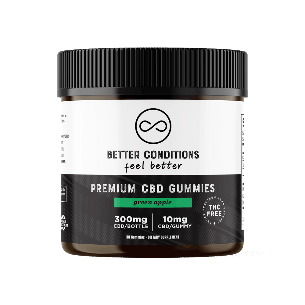 Better Conditions Premium CBD Gummies are THC-Free, Broad Spectrum, and contain only 8 all natural ingredients. They are not only effective and easy to take, but they taste delicious and will give you the CBD support you need throughout the day. Whether you're looking for relief from anxiety, stress, inflammation, these are an easy and effective choice to try