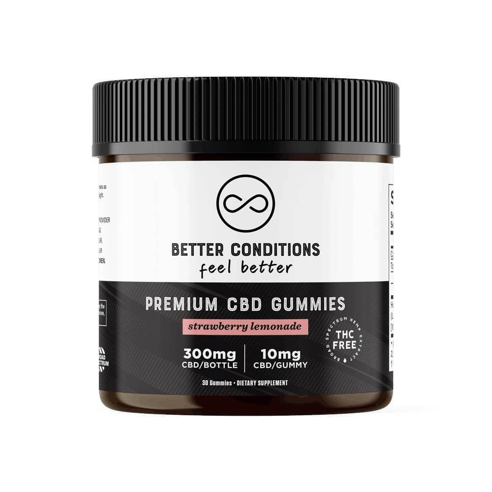 Our Strawberry Lemonade CBD gummies are made with premium, broad-spectrum CBD oil that is always 100% THC-Free and Third Party Lab Tested. Each gummy has 10mg of premium, broad-spectrum CBD. These CBD Gummies taste delicious, have no weird aftertaste, and are an excellent way to try CBD for the first time or to support an existing wellness regimen.